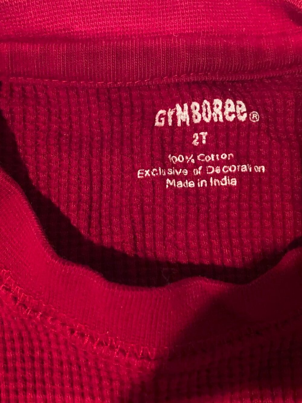 Gymboree-Size-2T-Boy's Red Reindeer Waffle long sleeve-great condition - Picture 4 of 9